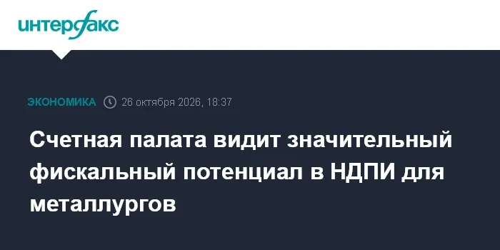 Счетная палата видит значительный фискальный потенциал в НДПИ для металлургов