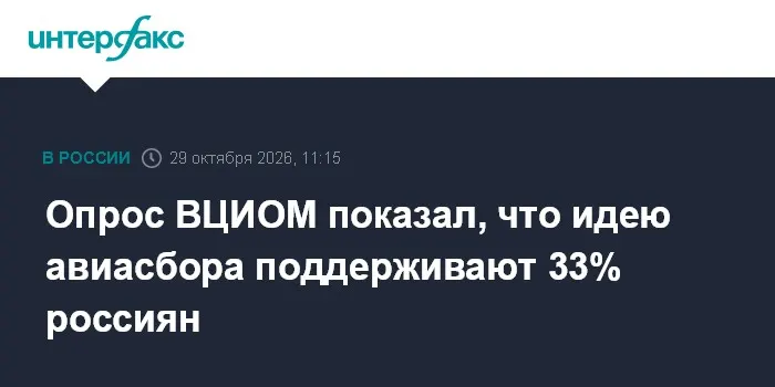 Опрос ВЦИОМ показал, что идею авиасбора поддерживают 33% россиян