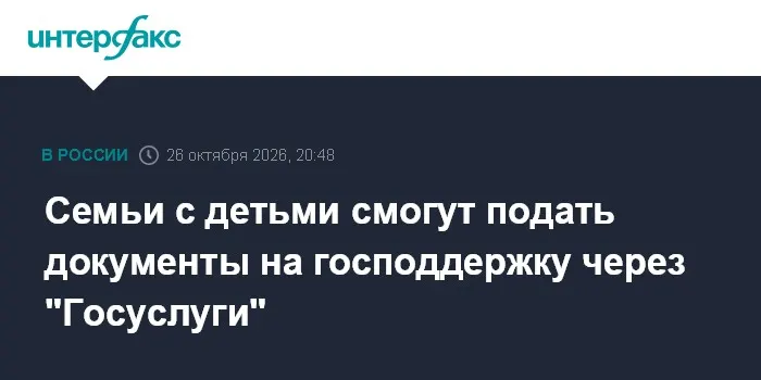 Семьи с детьми смогут подать документы на господдержку через "Госуслуги"