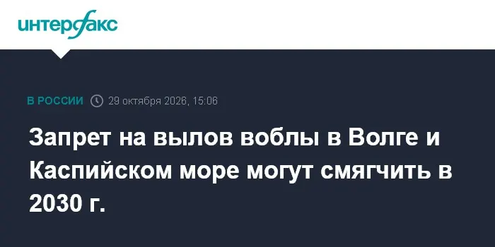 Запрет на вылов воблы в Волге и Каспийском море могут смягчить в 2030 г.
