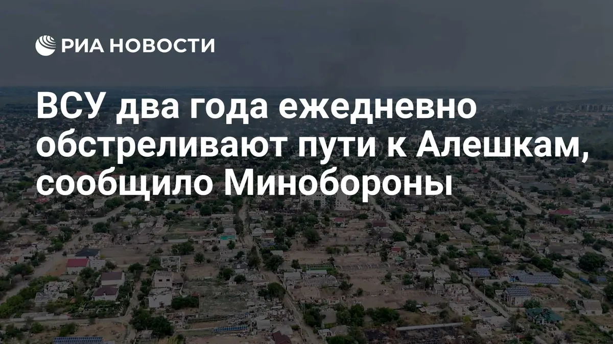 ВСУ два года ежедневно обстреливают пути к Алешкам, сообщило Минобороны