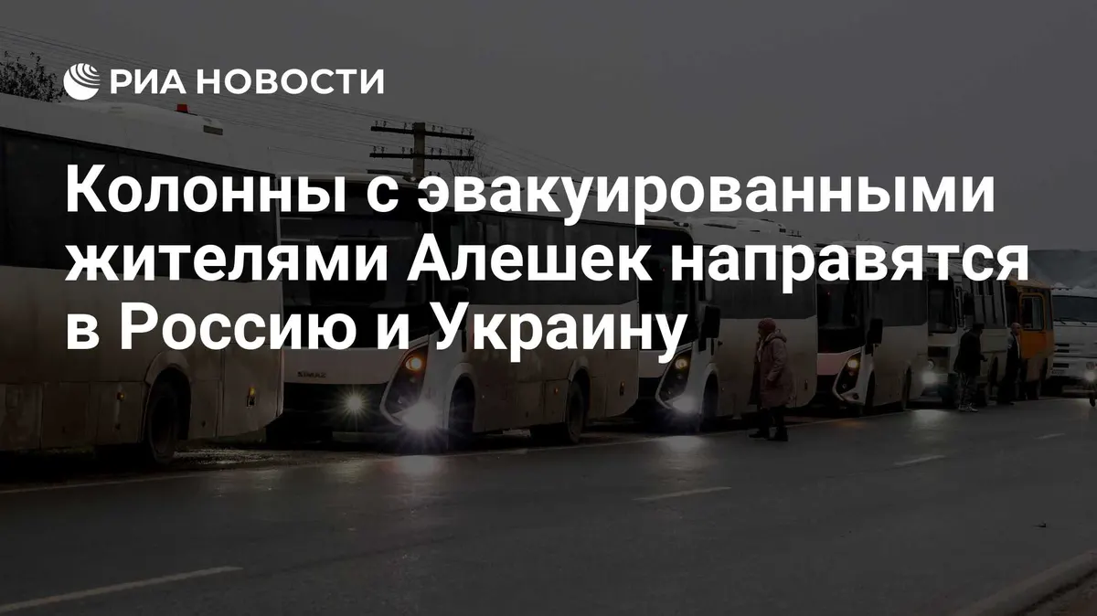 Колонны с эвакуированными жителями Алешек направятся в Россию и Украину