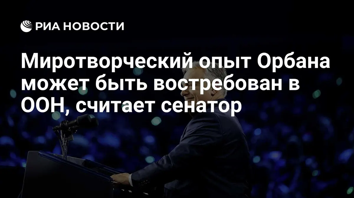 Миротворческий опыт Орбана может быть востребован в ООН, считает сенатор